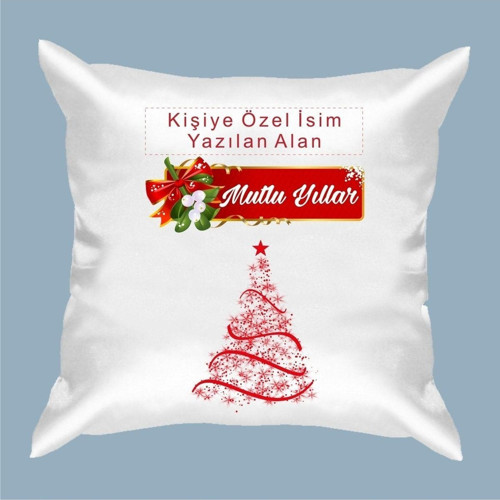Kişiye Özel Isim Baskılı Yastık ,Yılbaşı Hediye Yastık ,Mutlu Yıllar Yazılı Yastık