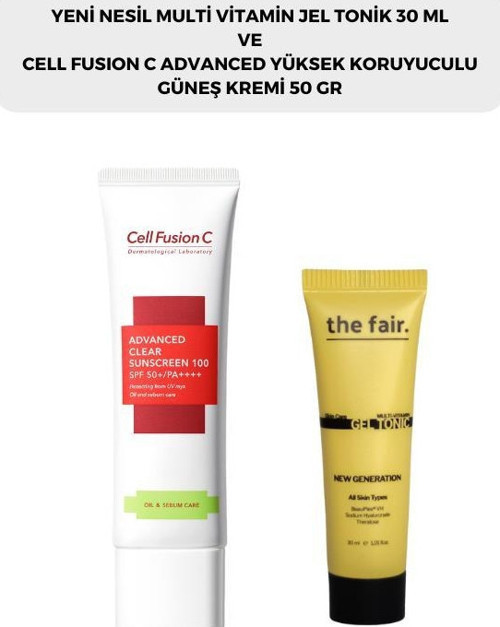 . Multi Vitamin Jel Tonik 30 ml ve Cell Fusion C Advanced Clear Güneş Kremi 50 ml