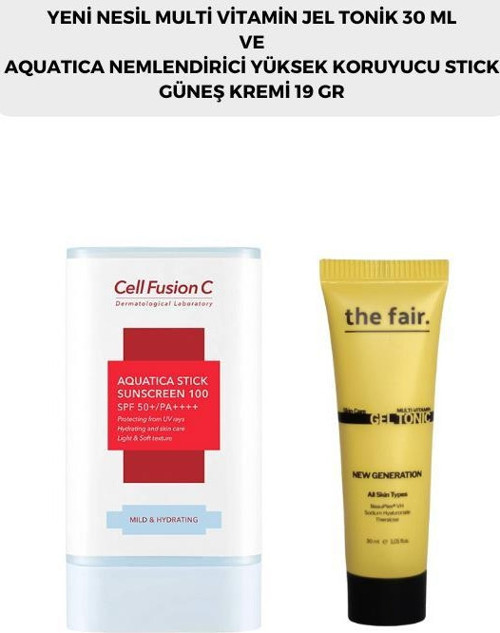 . Multi Vitamin Jel Tonik 30 ml ve Cell Fusion C AQUATICA Stick Güneş Kremi 19 G