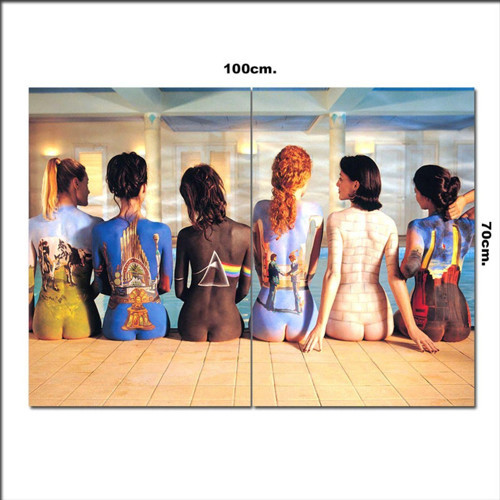 Ahşap Tablo Pink Floyd Albüm Kapakları Ve Kızlar 70*100Cm