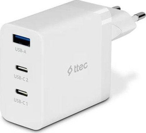 SmartCharger Trio GAN 65W PD Seyahat Hızlı Şarj Aleti 2 USB-C+USB-A