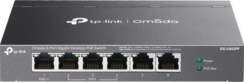 Tp-lınk Omada Ds106gpp 4 Port Gıgabıt+2 Port Gıgabıt Uplınk 64w 250 Metre Poe Mesafe Metal Kasa Swıt
