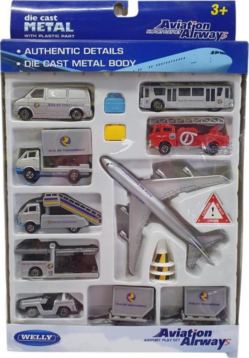 Welly Aviation Airway Havalimanı Seti Metal 16 Parça - 95110-16G