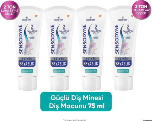Diş Macunu Klinik Beyazlık Güçlü Diş Minesi 75 ml x 4 ADET