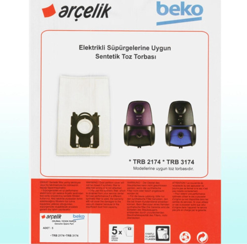 Trb 2174 Süpürge Modeli 5 Adet Toz Torbası