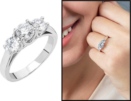 Starlight Diamond Pırlanta Montür Mini Tasarım 925 Ayar Gümüş Bayan Tria Yüzük