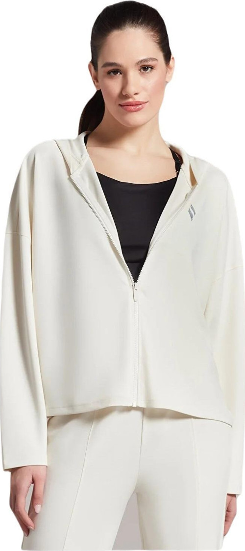 S231146-035 W Soft Touch Shinny Logo Full Zip Kadın Sweatshirt