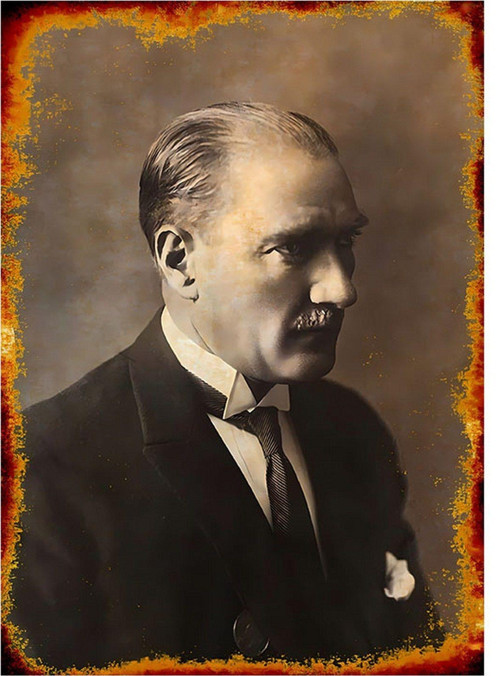 Mustafa Kemal Atatürk Desenli Mdf Tablo 18Cm X 27Cm