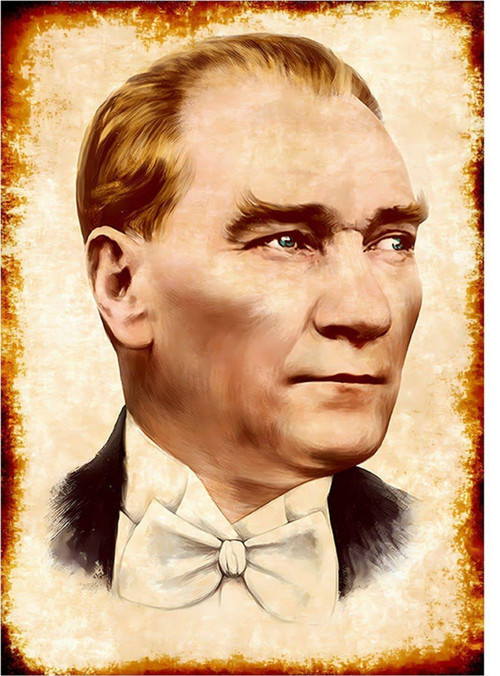 Mustafa Kemal Atatürk Tasarım Ahşap Tablo 18Cm X 27Cm
