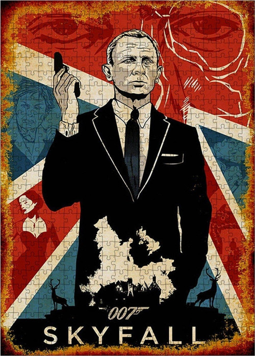 Ahşap Mdf Puzzle Yapboz 007 James Bond Skyfall 500 Parça 50*70 Cm