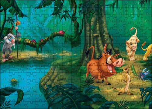 Ahşap Mdf Puzzle Yapboz Aslan Kral Kahramanları 255 Parça 35*50 Cm