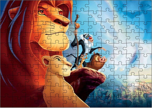 Ahşap Mdf Puzzle Yapboz Aslan Kral Ufka Bakış 120 Parça 25*35 Cm