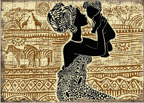 Ahşap Mdf Puzzle Yapboz Anne Ve Çocuğu 120 Parça 25*35 Cm