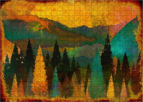 Ahşap Mdf Puzzle Yapboz Ağacın Renkleri 500 Parça 50*70 Cm