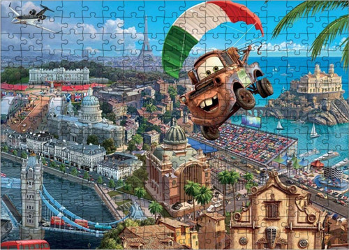 Ahşap Mdf Puzzle Yapboz Arabalar Çizgi Film 255 Parça 35*50 Cm