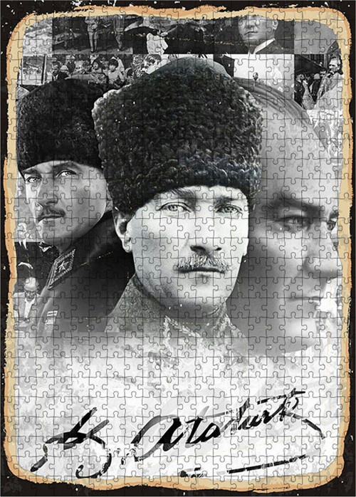 Ahşap Mdf Puzzle Yapboz Atatürk Fotoğrafları 500 Parça 50*70 Cm