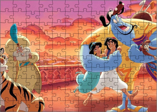 Ahşap Mdf Puzzle Yapboz Aladdin 120 Parça 25*35 Cm