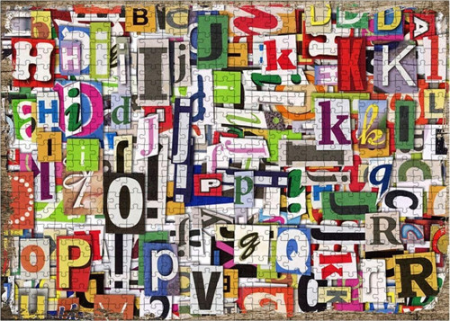 Ahşap Mdf Puzzle Yapboz Alfabenin Harfleri 500 Parça 50*70 Cm