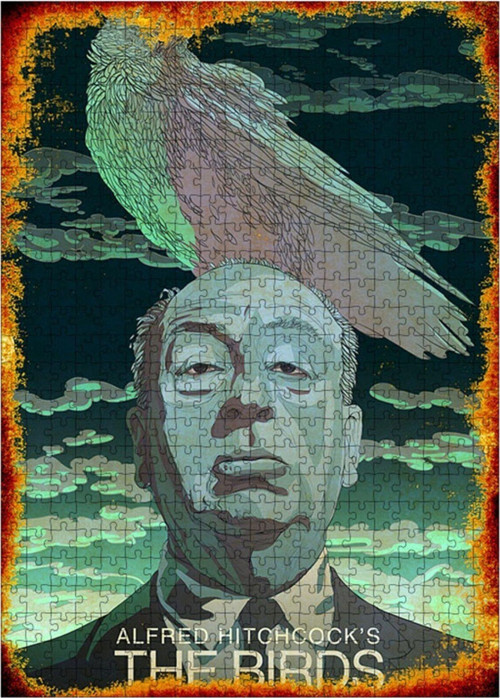 Ahşap Mdf Puzzle Yapboz Alfred Hitchcock Posteri 500 Parça 50*70 Cm