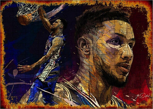 Ahşap Mdf Puzzle Yapboz Basketbolcu 120 Parça 25*35 Cm