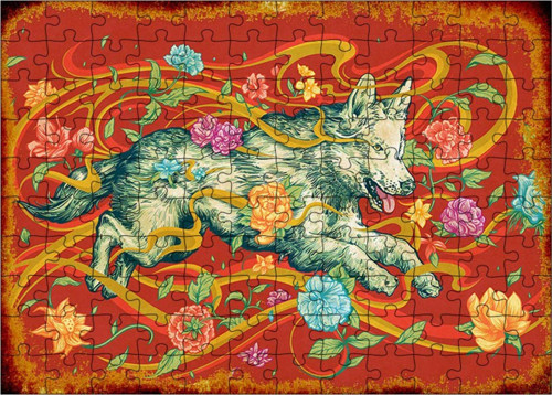 Ahşap Mdf Puzzle Yapboz Beyaz Kurt 120 Parça 25*35 Cm