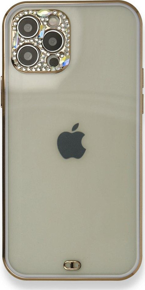 Apple iPhone 12 Pro Kılıf Modern Tasarım Darbelere Karşı Korumalı Taşlı Liva Silikon Kapak
