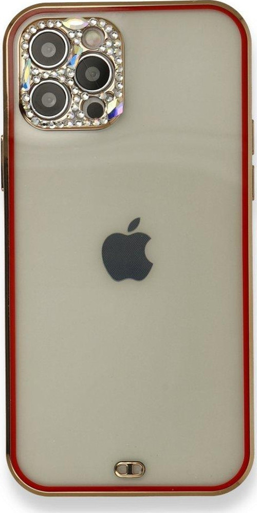 Apple iPhone 12 Pro Kılıf Modern Tasarım Darbelere Karşı Korumalı Taşlı Liva Silikon Kapak