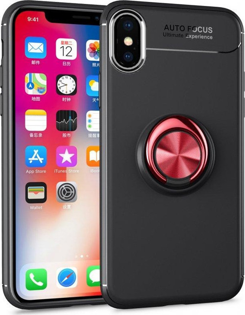 Apple iPhone XS Max Kılıf Yatay ve Dikey Stand Özellikli içi Petekli Yüzüklü Silikon Range Kapak