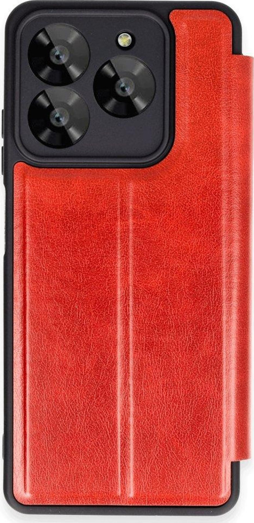 General Mobile Era 50 Kılıf Yatay Standlı Kartlıklı içi Silikon Dışı Deri Kapaklı Flip Cover Kapak