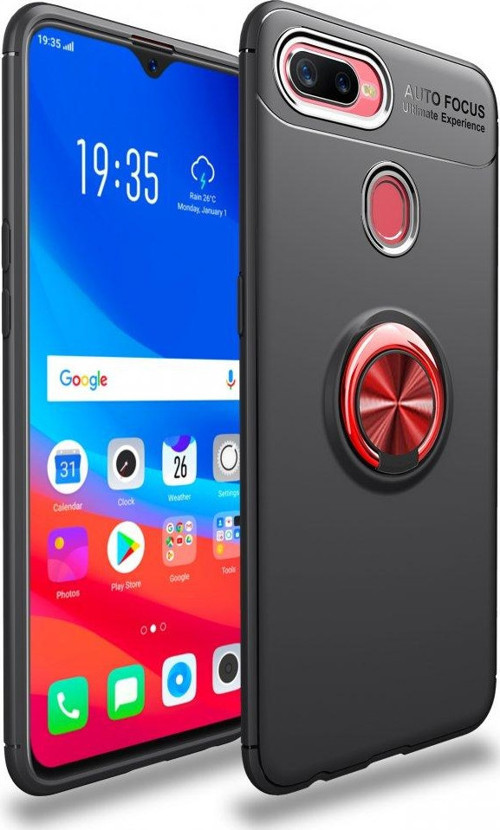 Oppo A5S Kılıf Yatay ve Dikey Stand Özellikli içi Petekli Yüzüklü Silikon Range Kapak