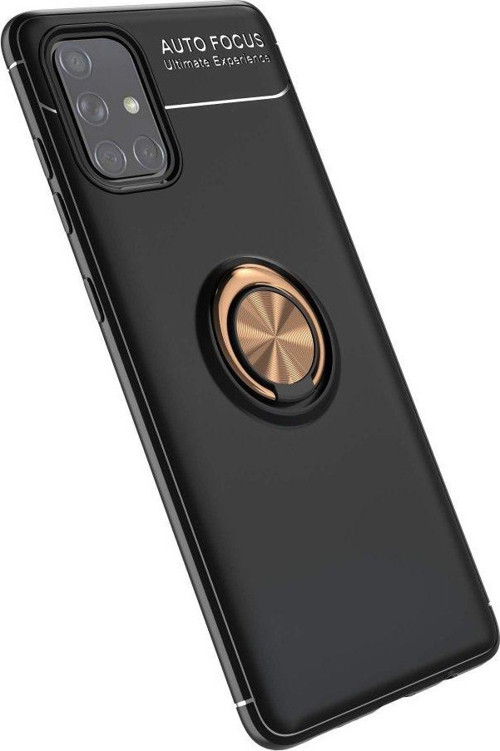 Samsung Galaxy A71 Kılıf Yatay ve Dikey Stand Özellikli içi Petekli Yüzüklü Silikon Range Kapak