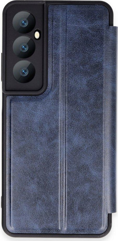Realme C65 Kılıf Yatay Standlı Kartlıklı içi Silikon Dışı Deri Kapaklı Flip Cover Kapak