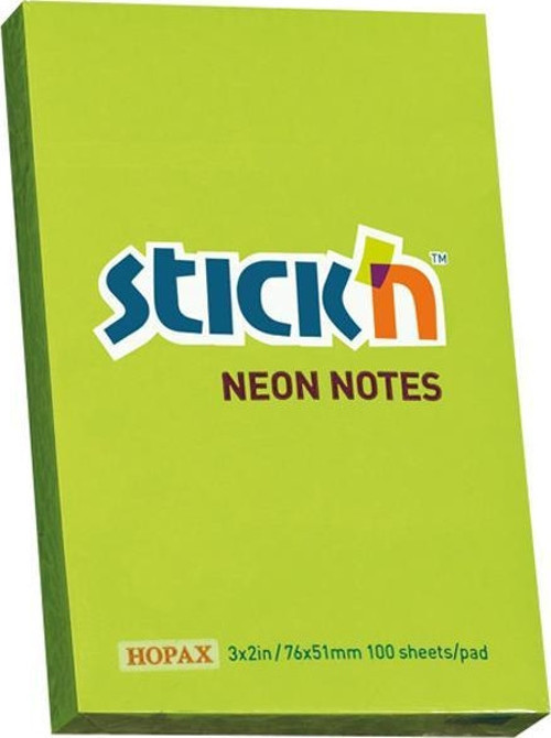 Stıckn Yapışkanlı Not Kağıdı 100 YP 76x51 Fosforlu Yeşil 21163