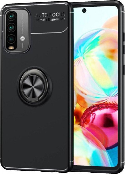 Xiaomi Redmi 9T Kılıf Yatay ve Dikey Stand Özellikli içi Petekli Yüzüklü Silikon Range Kapak