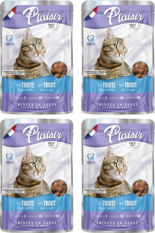 Pouch 100Gr Alabalık Karides Etli 4Adet Kedi Maması