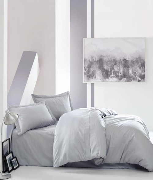 Elegant Saten Tek Kişilik Nevresim Takımı Gri