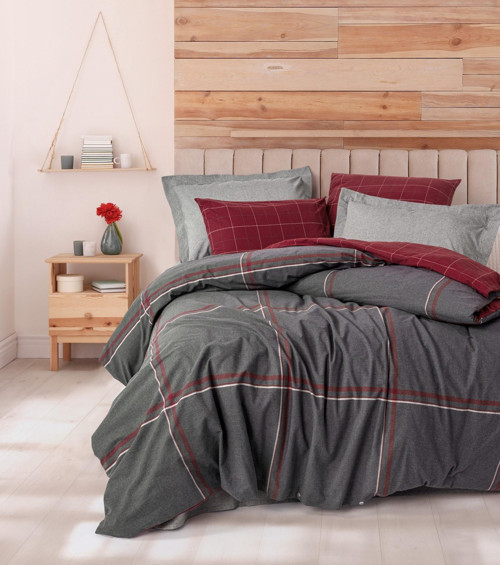 Warm Flanel Tek Kişilik Nevresim Takımı Sento Gri