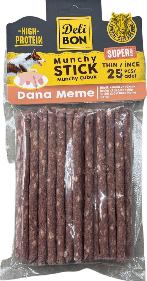Munchy Stıck Dana Memeli Köpek Çiğneme Ödül Çubukları İnce Taneli 25 Adet