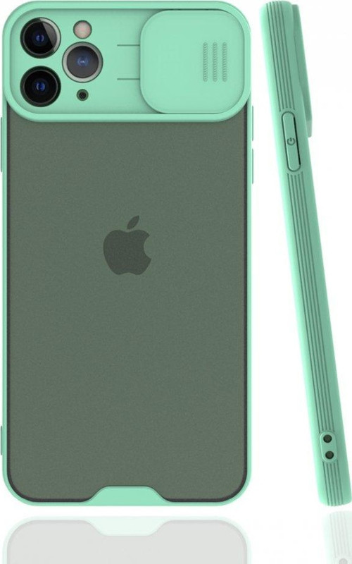 Apple iPhone 11 Pro Max Kılıf Darbelere Dayanıklı Kamera Koruma Sürgülü Platin Kapak