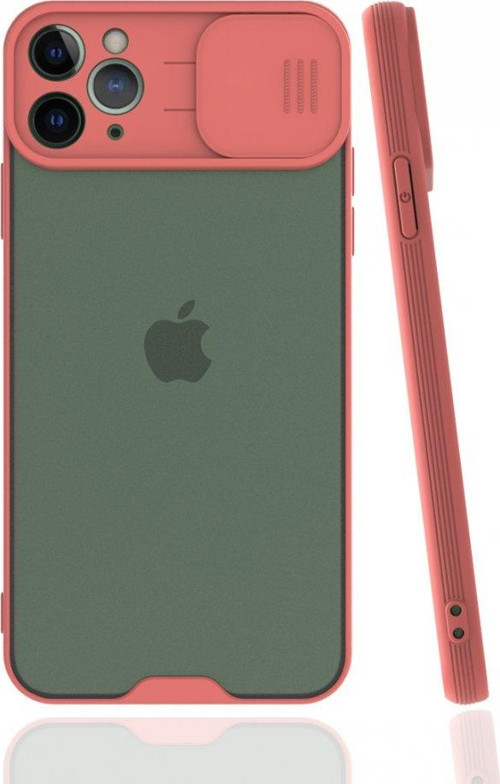 Apple iPhone 11 Pro Max Kılıf Darbelere Dayanıklı Kamera Koruma Sürgülü Platin Kapak
