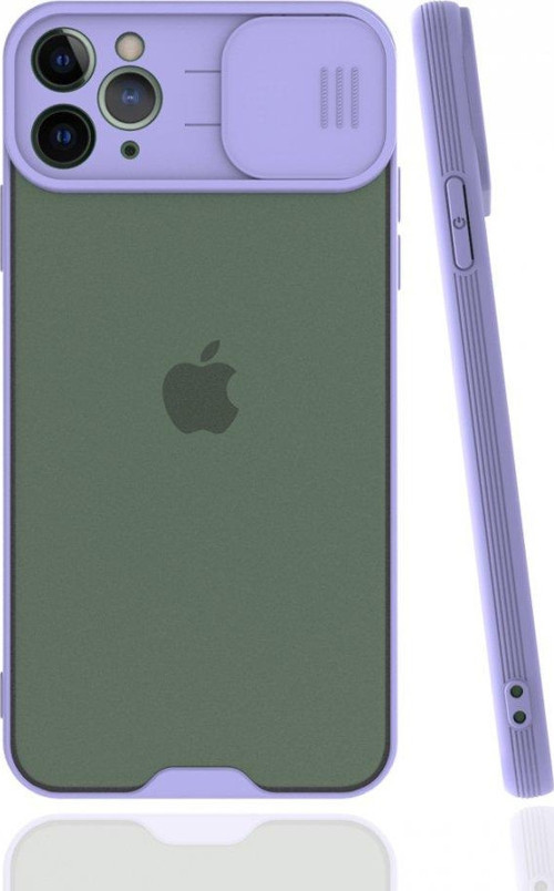 Apple iPhone 11 Pro Max Kılıf Darbelere Dayanıklı Kamera Koruma Sürgülü Platin Kapak
