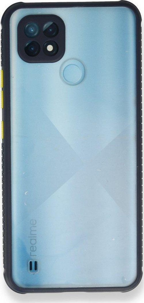 Realme C21 Kılıf Köşeler Airbag Özellikli Arkası Sert p.c Kenarı Silikon Miami Kapak