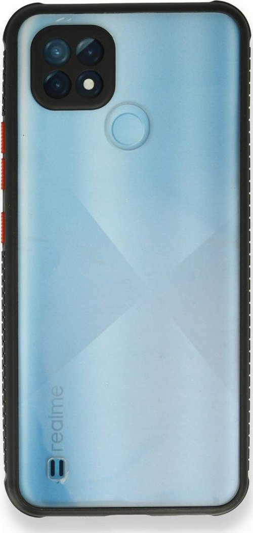 Realme C21 Kılıf Köşeler Airbag Özellikli Arkası Sert p.c Kenarı Silikon Miami Kapak