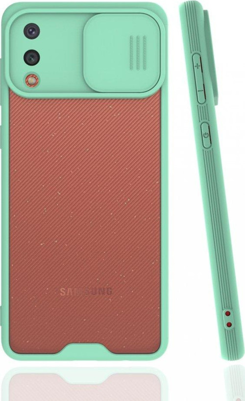 Samsung Galaxy A02 Kılıf Darbelere Dayanıklı Kamera Koruma Sürgülü Platin Kapak