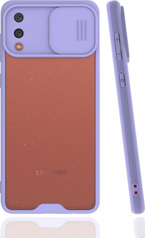 Samsung Galaxy A02 Kılıf Darbelere Dayanıklı Kamera Koruma Sürgülü Platin Kapak