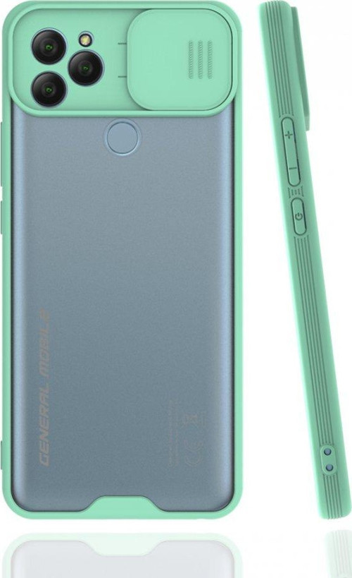 General Mobile GM 22 Kılıf Darbelere Dayanıklı Kamera Koruma Sürgülü Platin Kapak