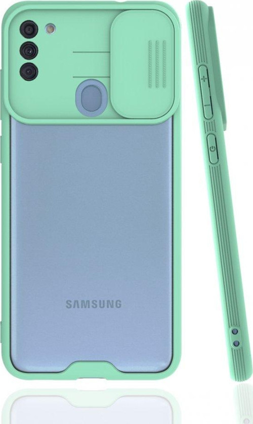Samsung Galaxy A11 Kılıf Darbelere Dayanıklı Kamera Koruma Sürgülü Platin Kapak