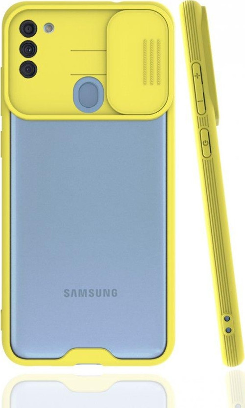 Samsung Galaxy A11 Kılıf Darbelere Dayanıklı Kamera Koruma Sürgülü Platin Kapak