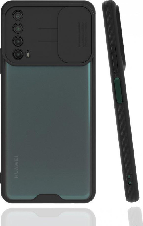 Huawei P Smart 2021 Kılıf Darbelere Dayanıklı Kamera Koruma Sürgülü Platin Kapak