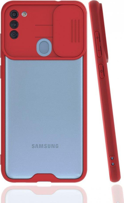 Samsung Galaxy A11 Kılıf Darbelere Dayanıklı Kamera Koruma Sürgülü Platin Kapak